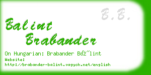 balint brabander business card